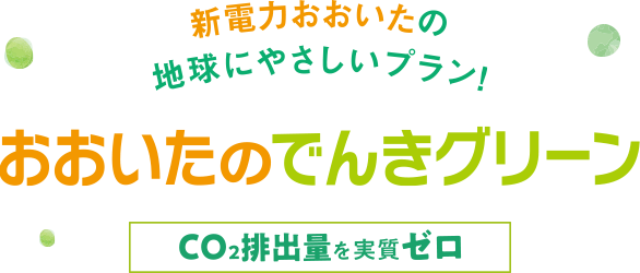 新電力おおいたに地球にやさしいプラン登場!おおいたのでんきグリーン CO2排出量を
実質ゼロ